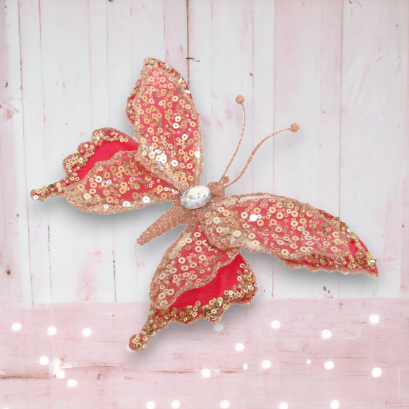 Pink Sequin Butterfly - IN STOCK