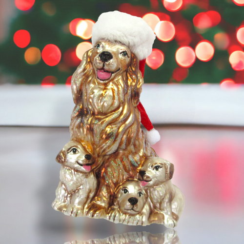 Dog w/Puppies Orn