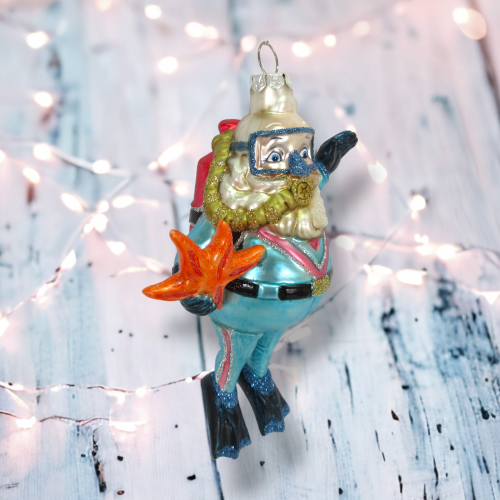 Scuba Santa Orn -Back in Stock 9/15/2023