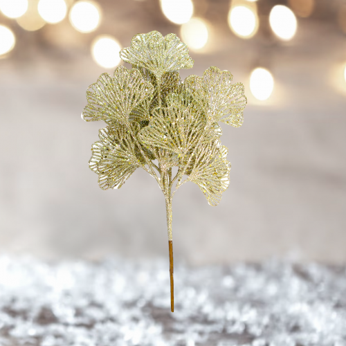 Gold Silver Glitter Leave Pick