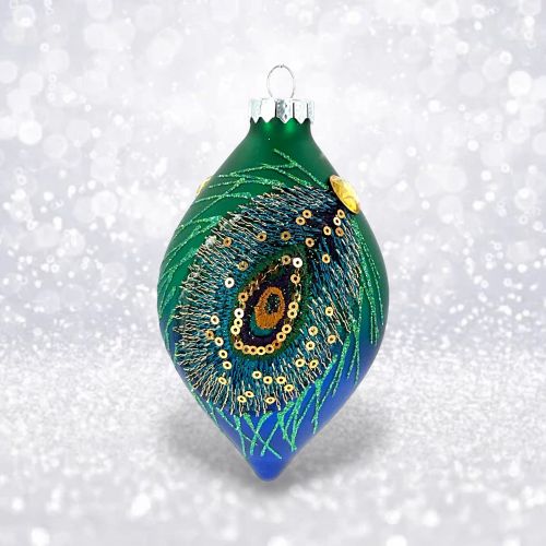 Green Peacock Feather Orn Min/6