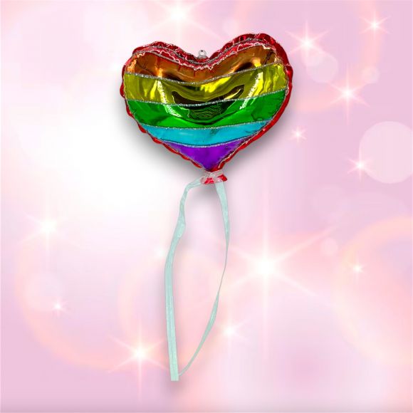 24in Rainbow Heart Balloon Orn Min/6 - NEW - DUE AUG 2025