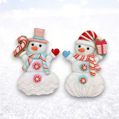 2 Asst Pastel Snowman Orn Min/12