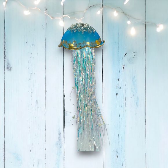 13in Blue Jellyfish Orn Min/6