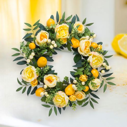 Yellow Flower / Lemons Fern Wreath Min/1