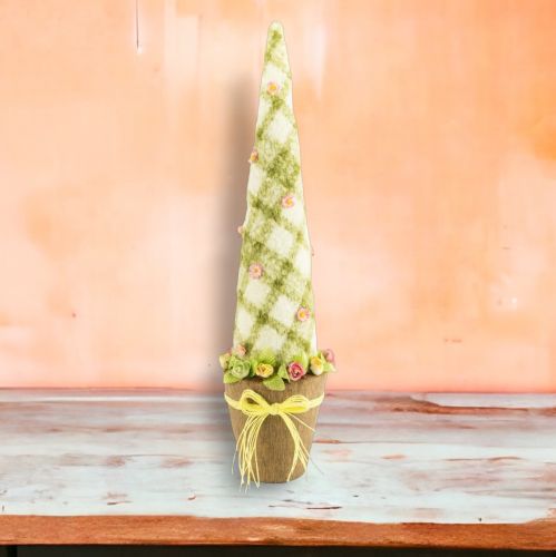 30in Green Plaid Tree Cone