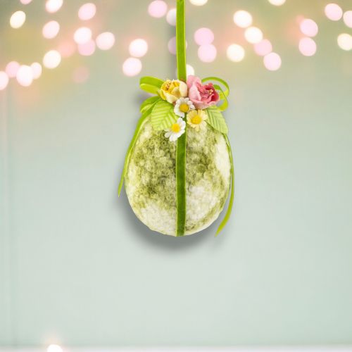 5.5in Green Plaid Egg Orn Min/6