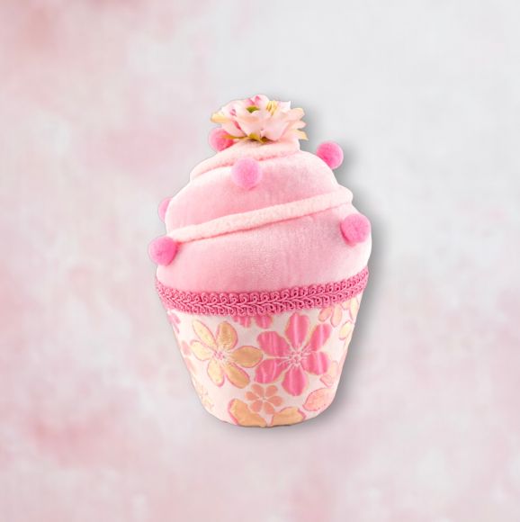 6in Pink Swirl Cupcake Orn Min/6