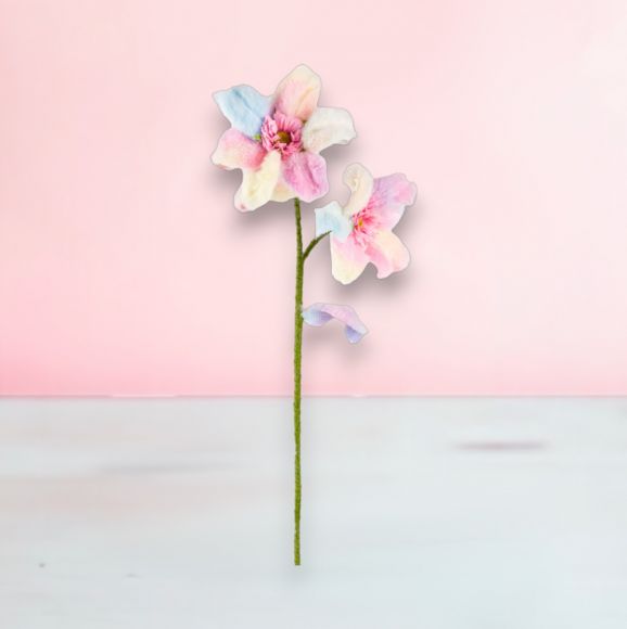 24in Double Rainbow Flower Stem Min/4