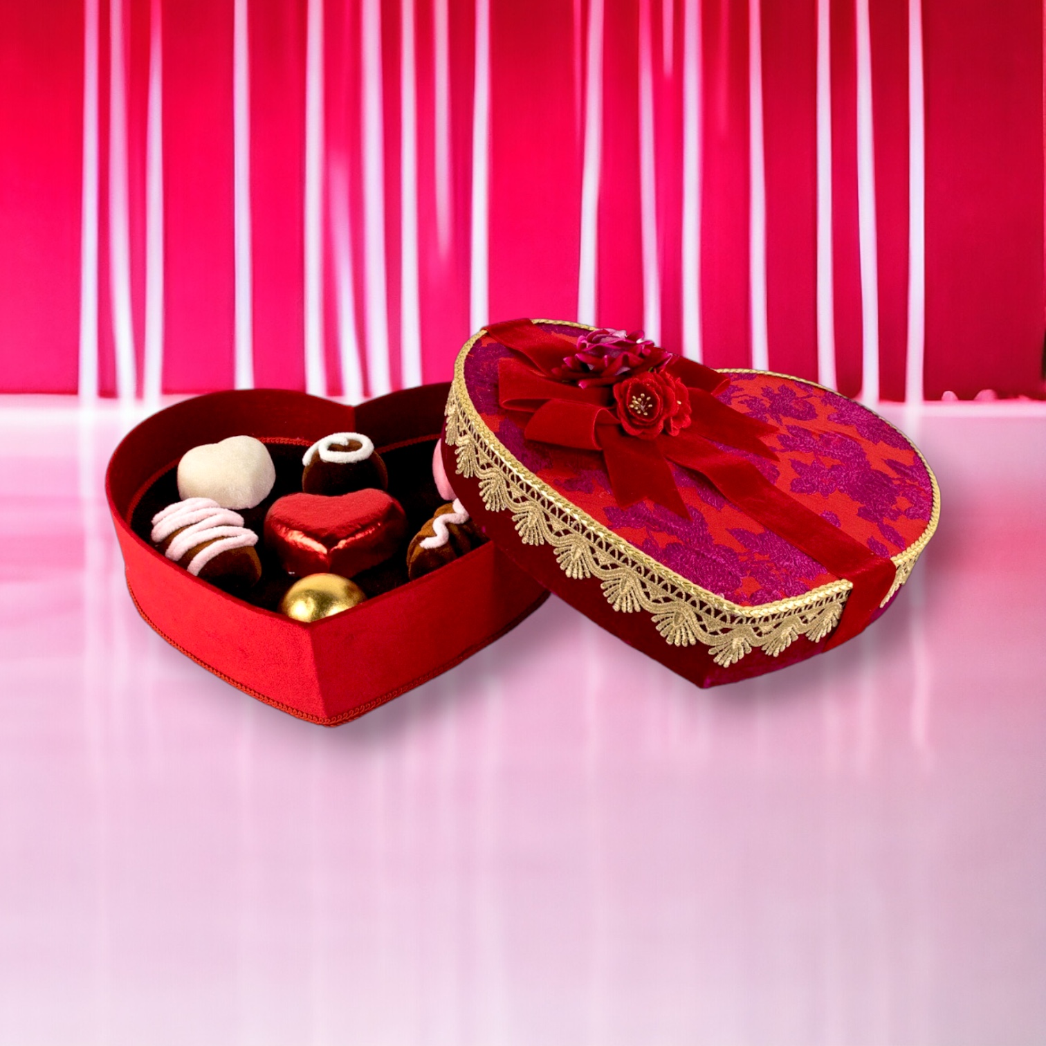 Decemberdiamonds 14in red valentine heart w candy min 1