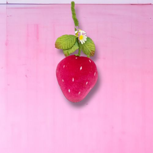 8in Pink Strawberry Orn Min/12