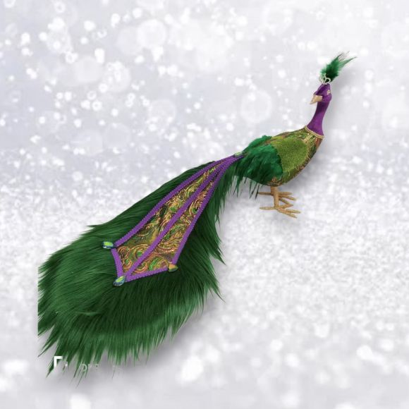 24in Teal Purple Fur Peacock Min/1