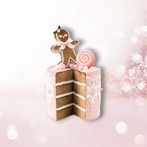12in Pink Gingerbread Cake Min/3 - NEW 2025