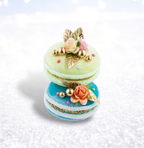 5.5in Pnk/Grn Dbl Macaron Orn Min/6