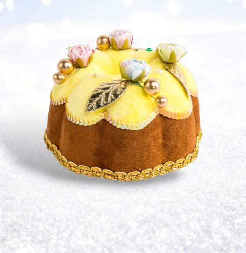 6in Yellow Iced Bundt Cake Orn Min/6