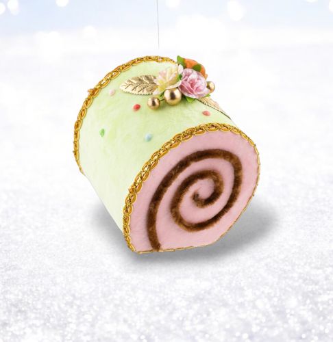 6in Green Swiss Roll Orn Min/6