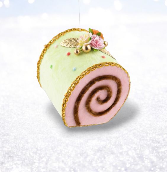 6in Green Swiss Roll Orn Min/6