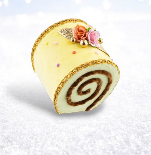 6in Yellow Swiss Roll Orn Min/6