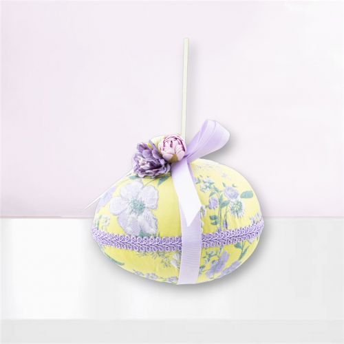 5.5in Violet Floral Egg Orn - NEW Spring 2026