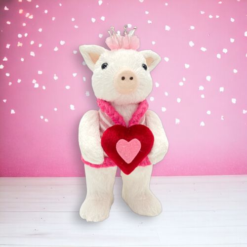 9.5in Valentine Prince Pig w/Heart - NEW 2026 - In Stock DEC 2025