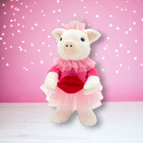 9.5in Valentine Princess Pig w/Heart - NEW 2026 - In Stock DEC 2025