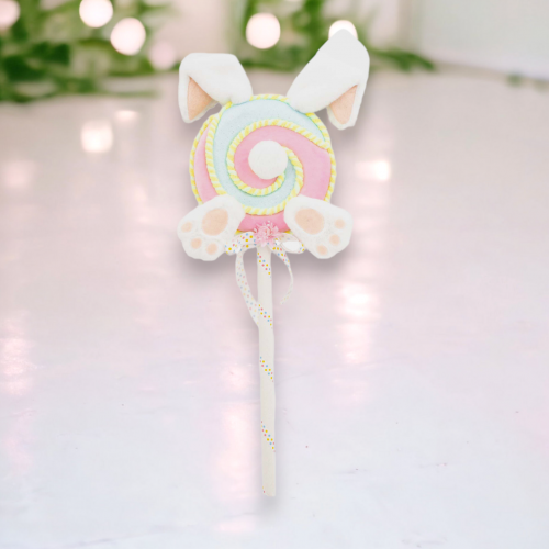 Blue Bunny Swirl Lollipop Pick
