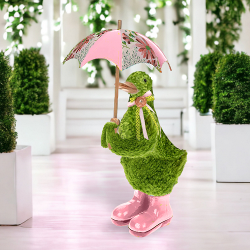 Green Garden Duck w/Boots & Umbrella - NEW Spring 2024