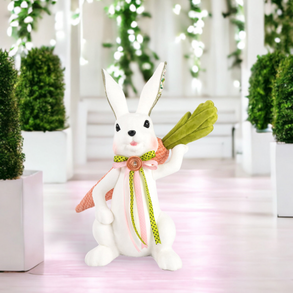White Bunny Sitting w/Carrot