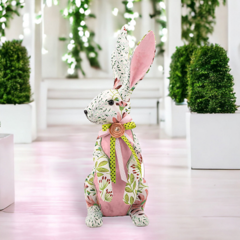 DecemberDiamonds: Floral Pattern Bunny Standing - NEW Spring 2024