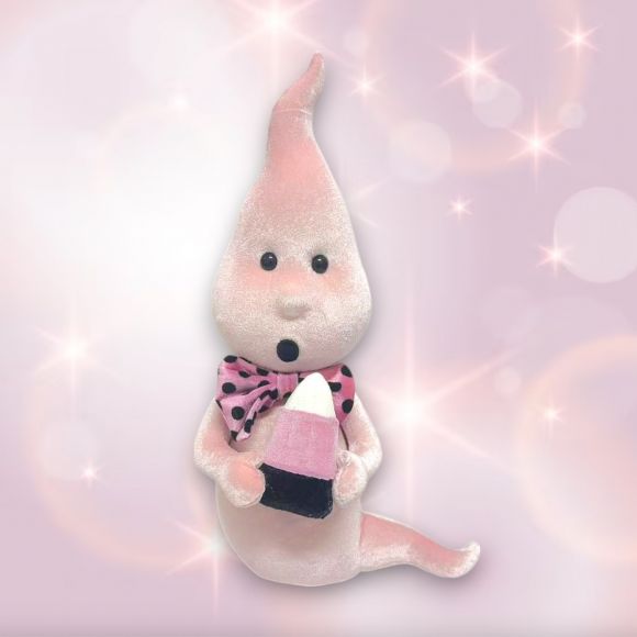 18in Pink Ghost w/Candy Corn Min/2