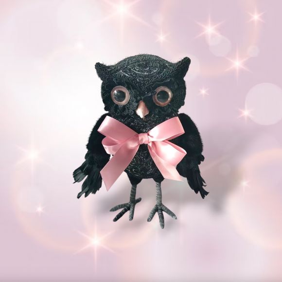 11in Owl w/Pink Bow Min/2