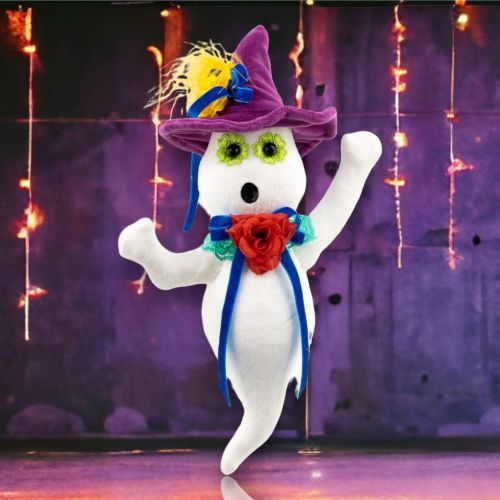 12in Hanging Ghost w/Purple Hat - NEW 2024