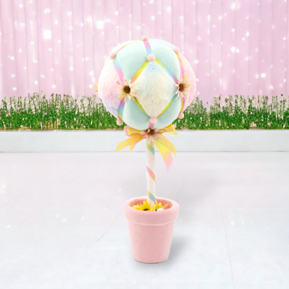 Sm Pastel Topiary Ball in Pink Pot