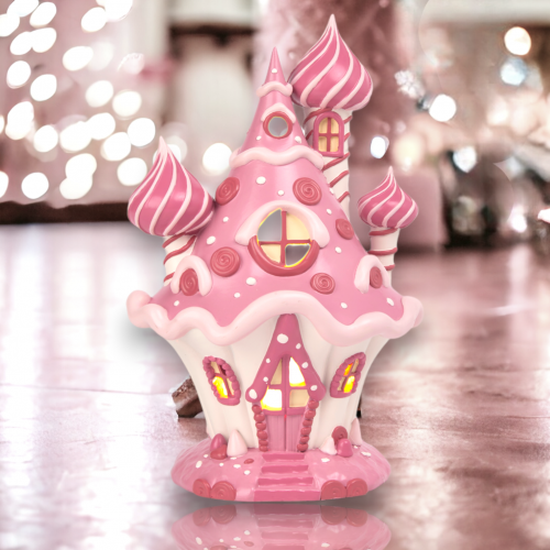 10in LED Pink Candy Castle - NEW 2024