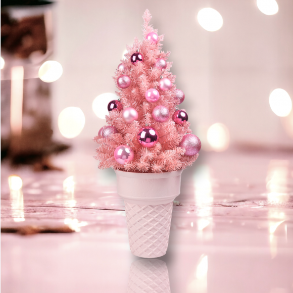 13in Pink Tree in Cone Base - IN STOCK