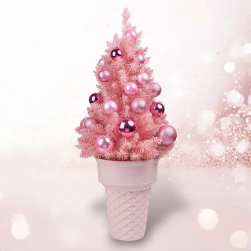 13in Pink Tree in Cone Base