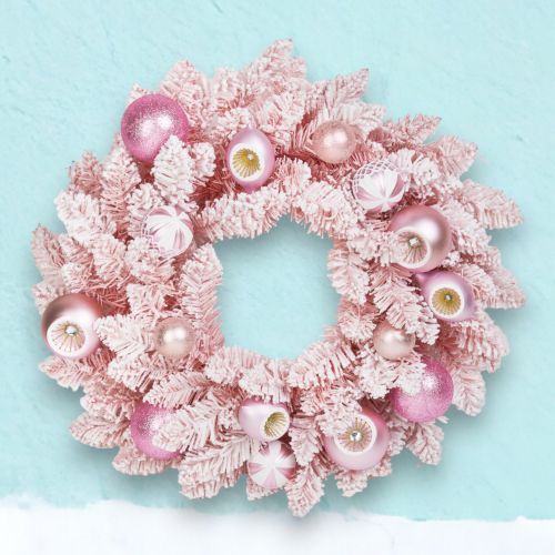 23in Pink Wreath w/Pink Orn - IN STOCK