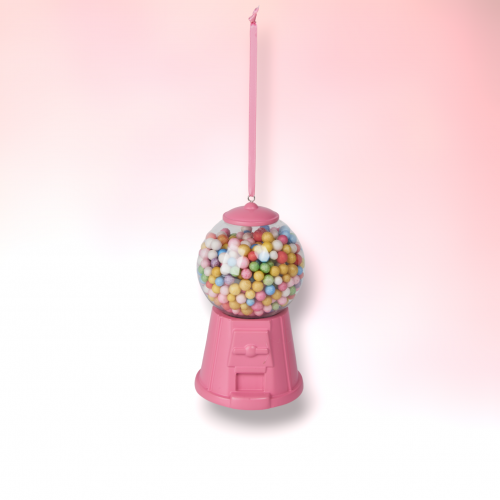 Bright Pink Bubblegum Machine Orn - IN STOCK