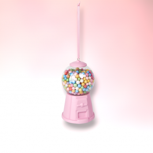 Pink Bubblegum Machine Orn - IN STOCK