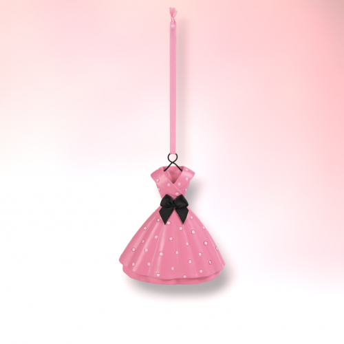 Bright Pink Party Dress Orn - IN STOCK