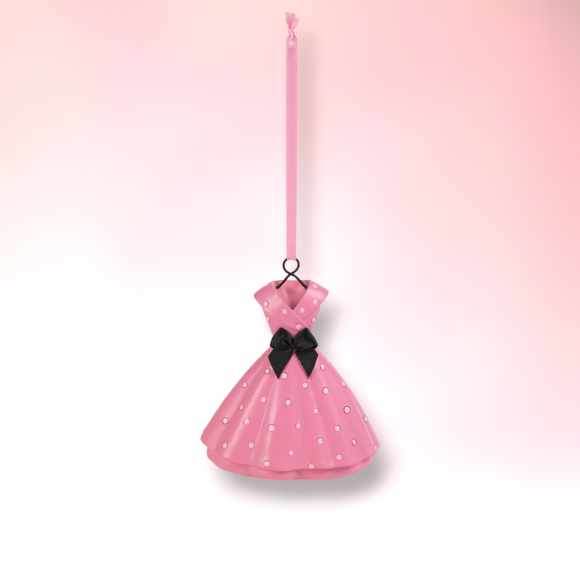 Bright Pink Party Dress Orn - IN STOCK