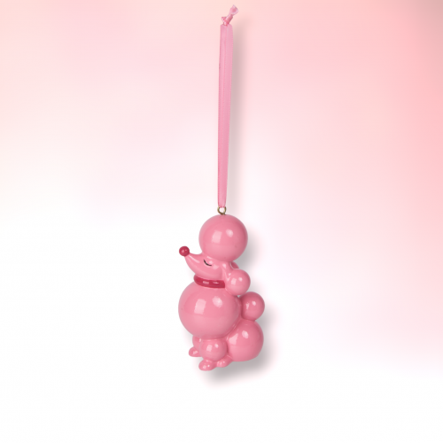 Bright Pink Poodle Orn - IN STOCK