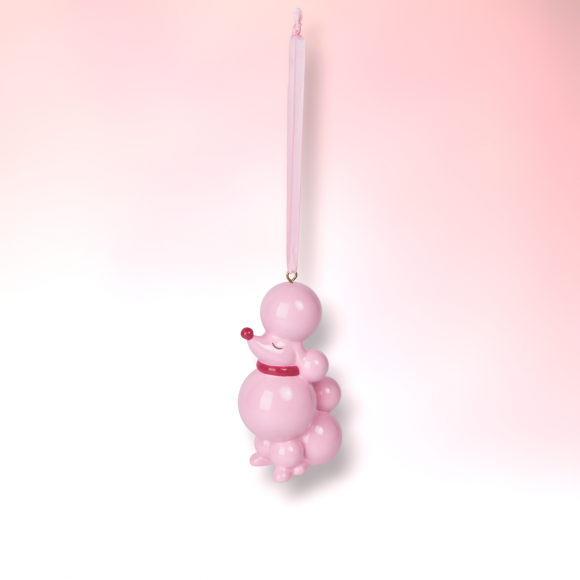 Lt Pink Poodle Orn - IN STOCK
