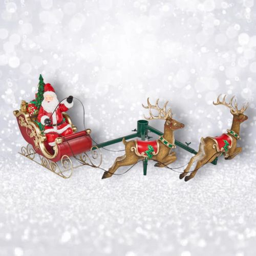 31in Santa in Sleigh Tree Decor