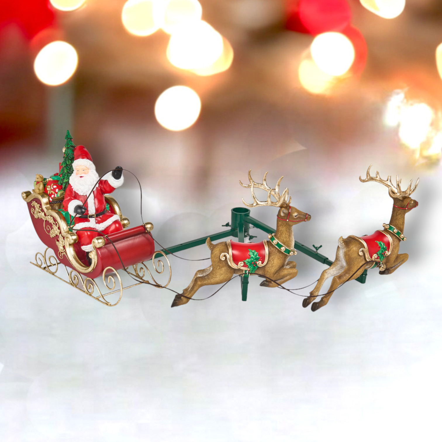 DecemberDiamonds: 31in Santa in Sleigh Tree Decor - IN STOCK