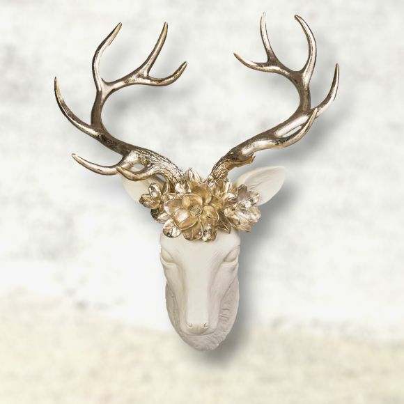 22.5in Winter Floral Reindeer Wall Display - IN STOCK