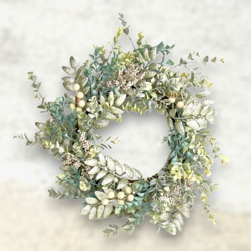 19in Winter Floral Wreath - NEW 2024
