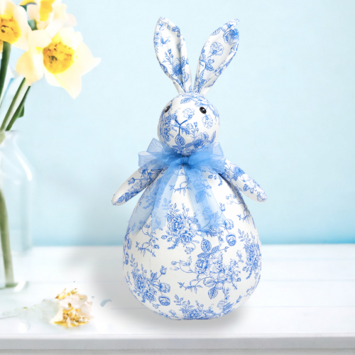 Blue Toille Fabric Bunny - NEW Spring 2024