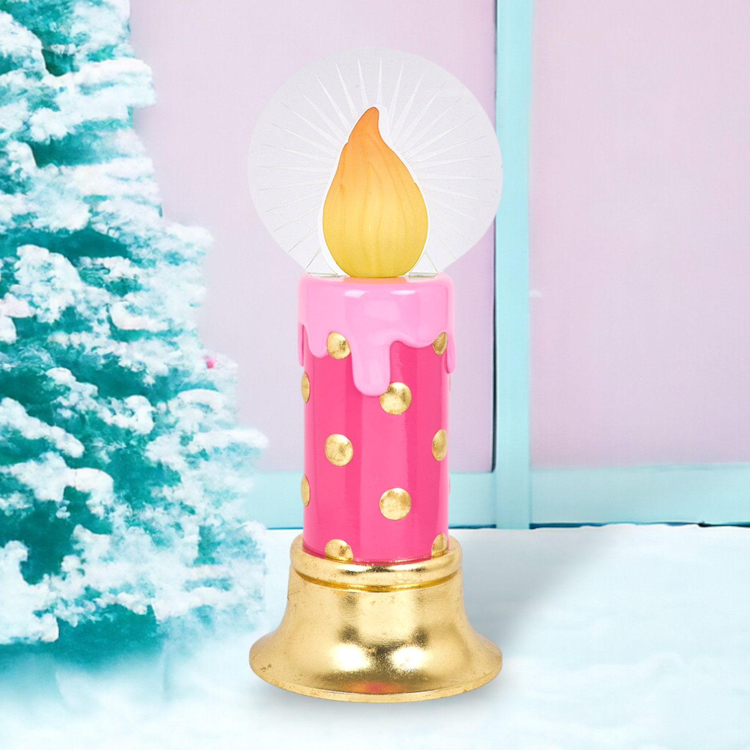 Decemberdiamonds 245in Pink Led Candle Display 0505