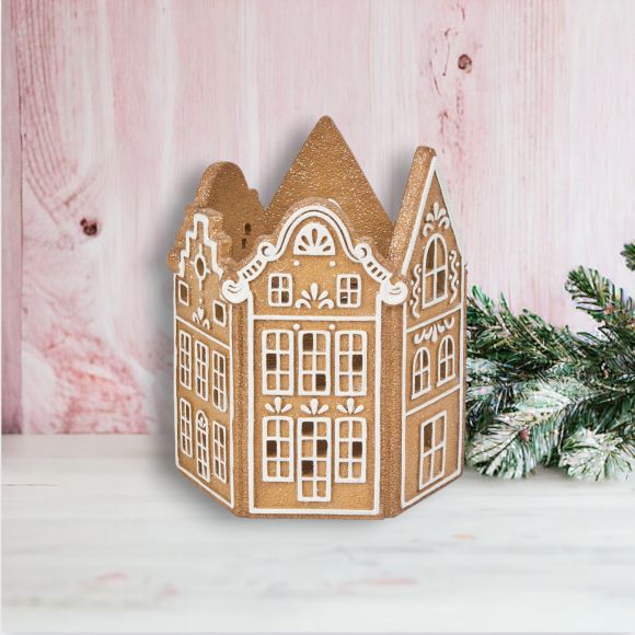 8in Gingerbread Candle Holder - IN STOCK